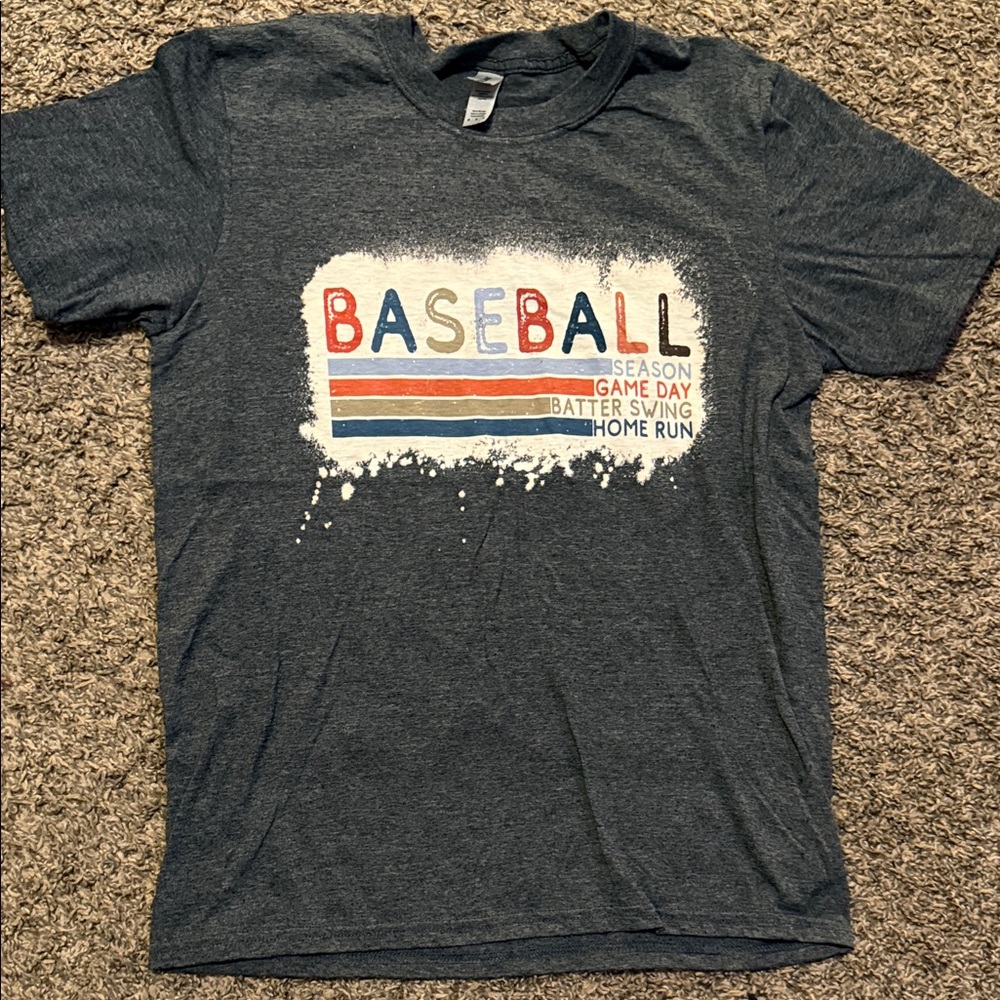 Gildan Dark Gray Baseball Graphic Tee